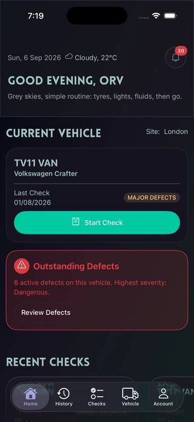 AutoMauve mobile driver workflow